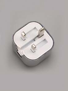 5 件套银色 TPU 手机壳，带粉色水钻五角星和 3D 心形充电器保护器，兼容 20W 英国插头适配器电缆保护器充电器配件手机配件