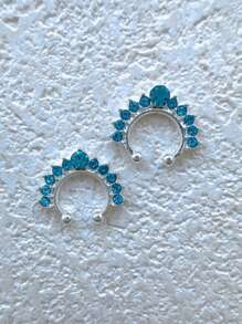 5/4/1 Multicolor Copper Diamond-Studded Nose Ring, Nose Stud Body Piercing No Hole Nose Jewelry Nose Clip Ear Clip Dual-Purpose Accessory With Size Marking For Clear Product Identification