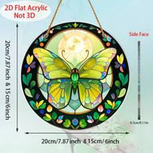 1pc Acrylic Moon Moth Window Hanging Decor, Boho Home Decor, Bedroom, Living Room, Garden Nature Inspired Art, Gift For Moth And Butterfly Enthusiasts (Please Remove Protective Film Before Use, Made Of Acrylic, Not Glass)