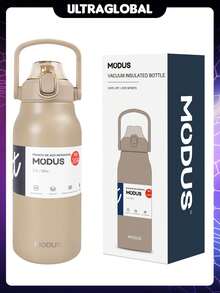 1700ml Stainless Steel Travel  Bottle With Vacuum Insulation White For Coffee Water With Handle Camping And Trail MODUS - Màu be - Xem 1