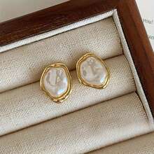 Vintage Elegant Style Irregular Imitation Design Stud Earrings For Women Dating Earrings - Multicolor - View 7