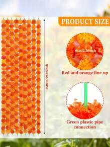 4.92 英尺 150 厘米长人造万寿菊花环，橙色和黄色万寿菊人造花用于装饰，人造万寿菊花家居装饰，婚礼派对背景装饰，人造花环用于装饰，传统装饰，用于普迦、圣诞节、万圣节装饰、排灯节派对、亡灵节活动派对装饰、生日毕业礼物 - 彩色 - 查看 11