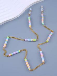 2pcs Women Cute Faux Pearl Beaded Soft Clay Mask Strap & Eyeglasses Chain (Random Colors) - Multicolor - View 8