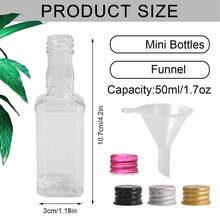 1/50 件迷你婚礼瓶感谢您的庆祝,1.7 盎司/50 毫升塑料可重复使用空瓶散装带盖,适合新娘派对、订婚派对装饰和婚礼派对,储存辣酱、香醋 - 無色 - 查看 3