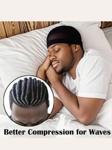 3Pcs/1pc Men's Breathable Satin Turban Wave Cap - Elastic Running Fitness Headwear, Adjustable Stretchy Design Sport Hat