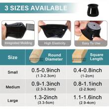 24pcs Black Silicone Felt Furniture Leg Pads With Gray Base - Non-Slip, Scratch-Free Furniture Covers For Hardwood Floors, Slippery Tables And Chair Legs, Chair Leg Floor Protectors