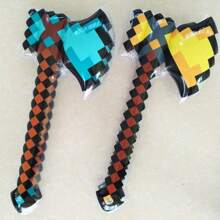 1pc PVC Inflatable Toy - Inflatable Axe, Mosaic Plaid Prop