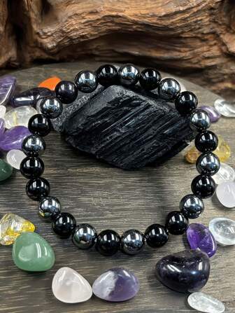 1 stuk Obsidiaan Armband, Krachtige Beschermingsarmband, Aarding, Absorberende Negatieve Energie Armband voor Mannen en Vrouwen, Yoga, Sieraden, Cadeaus en Verjaardagscadeaus