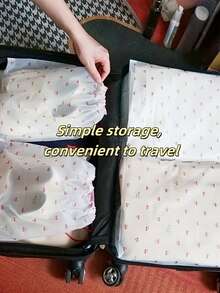 2/5/8/10/15 樱桃图案透明塑料收纳袋，便携式旅行鞋袋，鞋袋，抽绳鞋袋整理袋，男女通用 - 卡通靴袋鞋盒鞋盒鞋收纳盒鞋收纳配件，适用于旅行、度假、邮轮、夏季假期旅行包、旅行用品、大学宿舍、家庭学校必备、邮递员必备、返校必备 - 彩色 - 查看 5