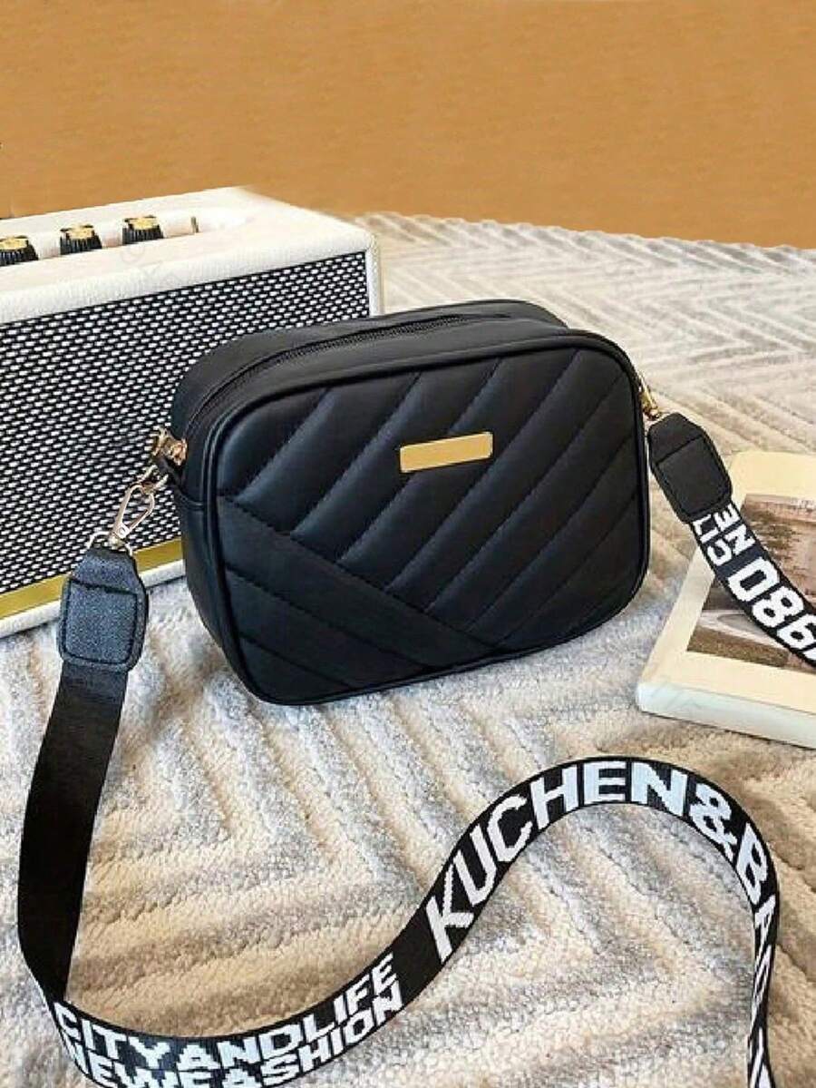Fashionable Versatile Casual Minimalist Crossbody Shoulder Bag - Black - View 1