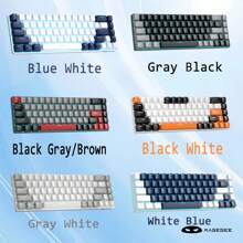 MageGee Box 65% 机械键盘，有线游戏键盘，带蓝/红轴，Type-C，68 键，LED 背光，迷你紧凑型键盘，适用于笔记本电脑、Windows PC 和游戏 - 彩色 - 查看 3