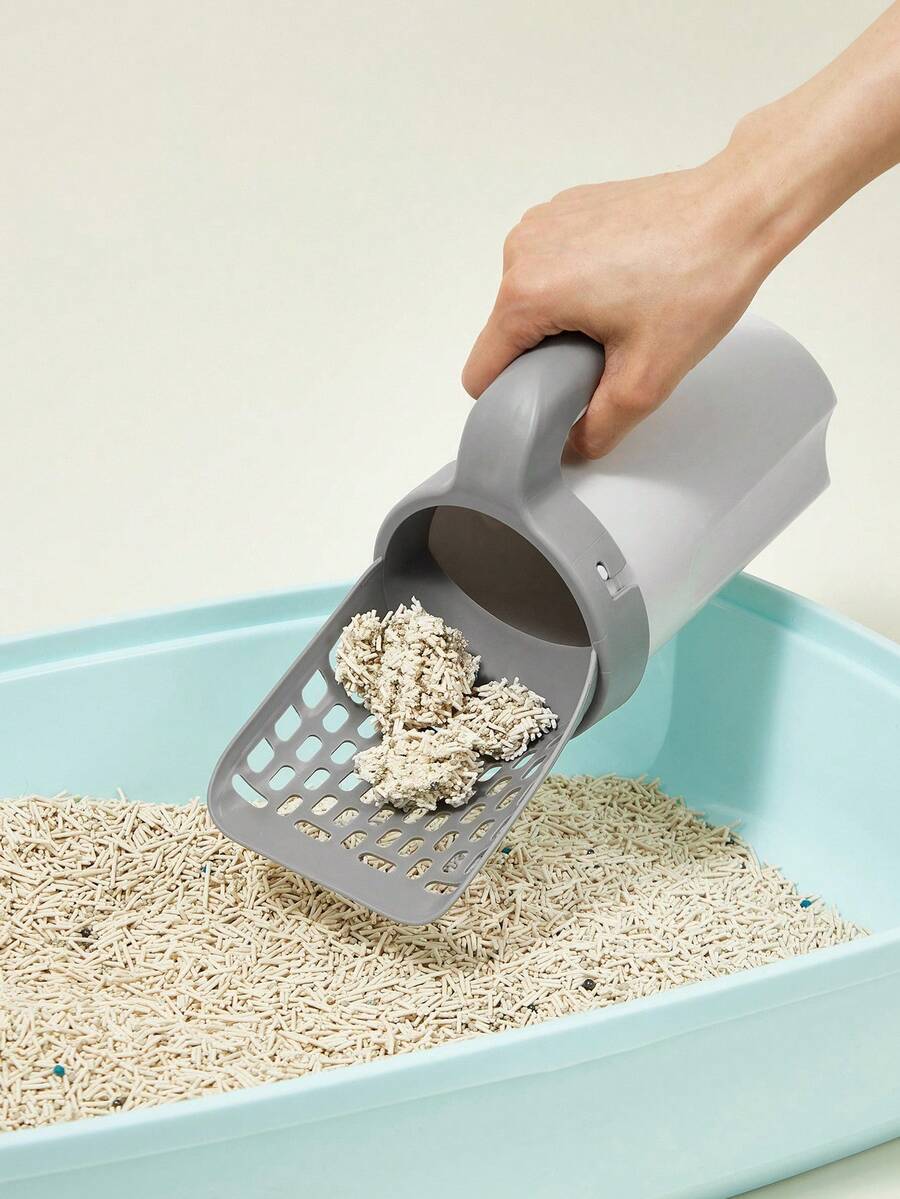 PETSIN 1pc Integrated Cat Litter Shovel Set, Pet Pooper Scooper With Removable Waste Bag