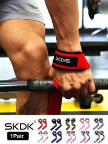 SKDK 1 Par de Muñequeras de Levantamiento de Pesas SKDK con Manijas Extras - Muñequeras de Malla para Fitness para Dominadas, Entrenamiento de Fuerza y Culturismo - Múltiples Colores, Esenciales para Culturismo | Muñequeras Ajustables | Soporte de Muñeca de Malla, Accesorios de Muñequeras de Levantamiento de Pesas para Gimnasio