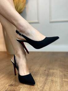Women's Open Toe Pumps With 11cm Heel Angela Galvão 2 - Black Nubuck - View 7