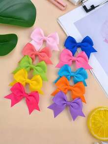 10/20pcs Random Color Puppy Hair Clips, Alligator Clips, Hair Pins, Headbands, Ribbed Ribbons, Dog Bow Hair Clips, Hair Accessories, Suitable For Daily Wear - Multicolor - View 2
