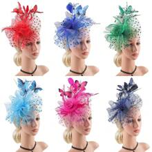 Butterfly Derby Hat - Classic Cocktail Tea Party Headband Hats With Hair Clip, 1920s Fascinators For Women Vintage Bridal Wedding Headpiece, Hair Band, Hair Hoop, Autumn