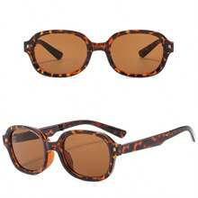 1 件可折叠豹纹图案炫酷个性化眼镜，轻巧耐用的鼻托，日常通勤、装饰、街头摄影、时尚配饰必备