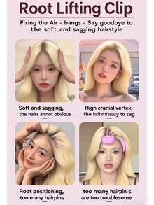 Celebrity-Style Korean Volumizing Root Insert Clips, Hair Volumizer, Slouchy Hair Puff Creator,Back To School,Travel Holiday Essentials,Hair Accessories For Women - Multicolor - View 4
