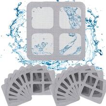 10/20 包一次性排水毛发收集器盖地漏贴纸淋浴网适用于浴室地板浴缸下水道方形过滤器自粘贴纸 3.9 * 3.9 英寸 - 銀色 - 查看 13