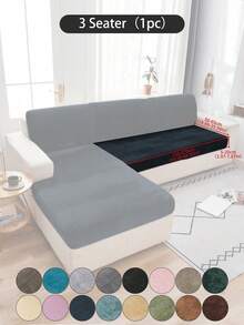 1 pieza Funda de cojín de sofá de peluche de zorro plateado gris oscuro, minimalista clásica, funda protectora decorativa a prueba de polvo de unicolor y elástica, adecuada para hotel, dormitorio, decoración de sala de estar, decoración de habitación, negro, gris claro, caqui, decoración de otoño, decoración de habitación, vuelta al colegio, útiles escolares