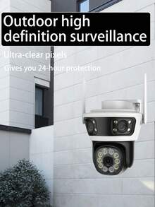 Anyazhineng 1 台三镜头球型摄像机 | 3 个实时视图 | 355° 平移和 90° 倾斜 | 1080P 高清，IP66 防水，双向音频 | 人体运动追踪，APP 警报 | 室内/室外任意位置安装 | 适用于家庭、企业、大型庭院 | 3 倍覆盖！零盲区！