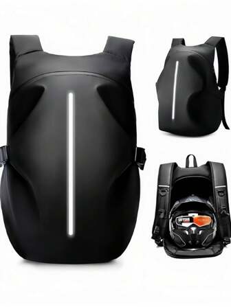 Zaino da motociclista da uomo, borsa per casco da motociclista, zaino per casco integrale, borsa da cavaliere da donna, borsa da viaggio impermeabile, borsa da viaggio da uomo, zaino da viaggio di grande capacità, zaino da auto con scomparto per casco, zaino da motociclista di alta qualità, borsa da viaggio per motociclista di grande capacità, design con strisce riflettenti, chiusura lampo di , materiale in PVC - unisex
