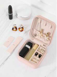 1PC Portable Jewelry Box ,Small PU Leather Travel Jewelry Storage Box, Elegant Organizer For Earrings/Necklaces/Rings Travel-Friendly Giftable Storage Case ,Jewelry Sorting Box For Women's Fashion Accessories, Birthday/Valentine's Gift Idea , Bridesmaid Gifts, Christmas Gifts, Halloween Gifts, Women Gifts, Wedding Gifts