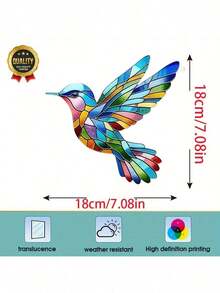 1 szt. Kolorowa naklejka na okno do dekoracji domu Honeyeater, naklejka na szkło do ogrodu, dekoracja na imprezę, odpowiednia do okien i świetlików w kamperach, materiał PVC, odpowiednia do użytku wewnątrz i na zewnątrz, prezenty, urodziny, ukończenie szkoły, dekoracja pokoju, dekoracja ścienna, dekoracja łazienki, dekoracja sypialni, rzeczy do dekoracji pokoju, dekoracja salonu, wystrój domu, dekoracja domu, naklejki na ścianę do salonu, spersonalizowane naklejki - Wielokolorowe - Zobacz 10