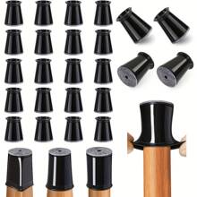 24pcs Black Silicone Felt Furniture Leg Pads With Gray Base - Non-Slip, Scratch-Free Furniture Covers For Hardwood Floors, Slippery Tables And Chair Legs, Chair Leg Floor Protectors
