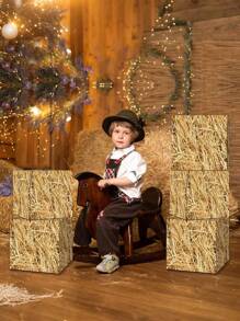 2 Stück/1 Stück Heurundballen als dekorative Boxen für Western-Cowboy-Party-Dekorationen, Bauernhof-Heu, Landhausstil-Boxen, gestapelte Strohsäcke, Karton-Geschenke, Fotorequisiten für Fotokabinen, Tischmittelpunkte für Rodeo-Geburtstag, Baby-Shower-Party-Zubehör, Heuballboxen in Großpackung, Wild-West-Fotokabinen-Requisiten für Western-Cowboy-Party, Geburtstaggeschenke, Bauernhof-Zubehör