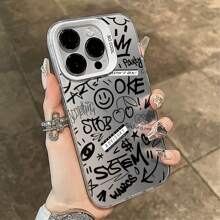 1 件时尚路标和涂鸦字母全身保护防摔手机壳，加厚防滑保护套适用于 iPhone11 12 13 14 11Promax 12Promax 13Promax 14Promax XR 15 15PRO 15PROMAX、GalaxyS20/S21/S22/S23/S24/S25/S24FE/S24Ultra/S25Ultra - 路牌塗鴉字母 - 查看 4