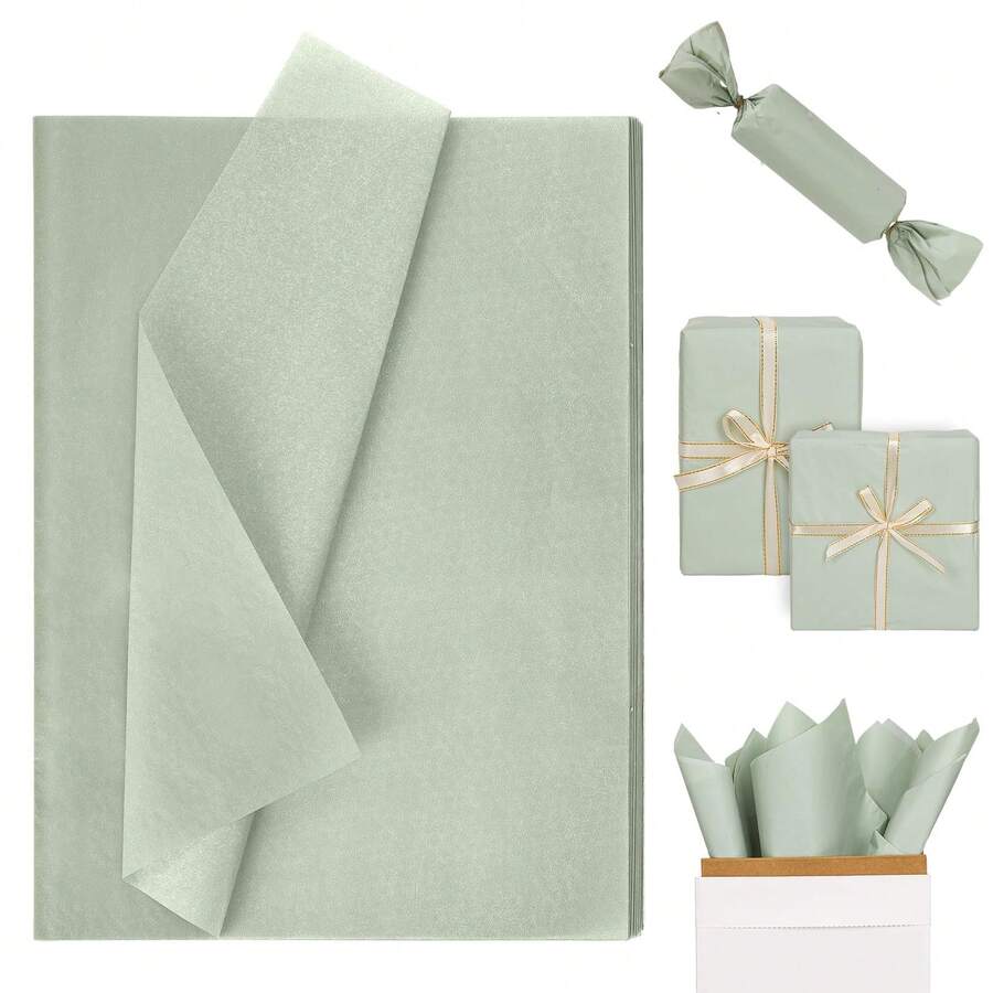 10/20pcs Green Tissue Paper For Gift Packaging, Floral Wrapping Paper For DIY Crafts Gift Wrapping Birthday Wedding Party Packaging Decoration - Gift Packaging Paper - View 1