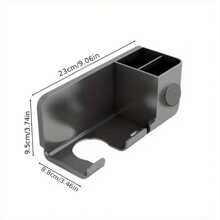 1 pieza Soporte para secador de pelo con gancho para enchufe, soporte para secador, estantes de almacenamiento de baño montados en la pared sin perforación, soporte para brochas de maquillaje, soporte para navajas de plástico, accesorios de baño, organizador de baño
