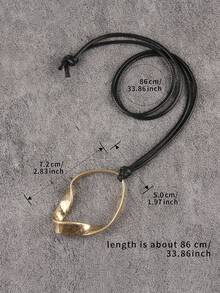 1pc Vintage Zinc Alloy Circle Charm Necklace For Men For Daily Decoration