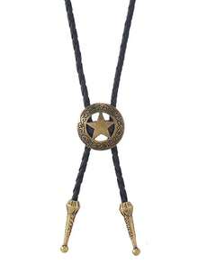 1 Stück verstellbare westliche Stierenkopf Halskette, amerikanisch-westlicher Cowboy Bolo Krawatte Kragen Charm, lässige Party Hochzeit Trauzeuge Unisex Leder Kordel Anhänger, tolle Geschenkidee für Herren Krawatte