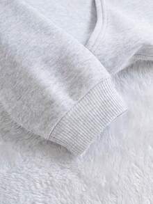 Áo hoodie in họa tiết lá phong cỡ lớn cho nữ, áo nỉ dài tay dáng rộng thoải mái cho mùa thu trở lại trường - Màu Xám nhạt - Xem 4