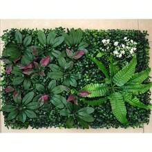 23.62x15.75 英寸人造绿色植物墙板 - 逼真丛林草坪装饰，适用于家居和花园，鲜艳的绿色草坪垫，适合户外露台，是婚礼、圣诞节、万圣节、复活节和其他场合的完美之选，花园装饰 | 生动的墙垫 | 人造草坪，人造绿篱板 - 彩色 - 查看 11