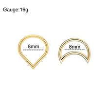 2 Pcs Daith Piercing Jewelry Hypoallergenic CZ Heart Cartilage Earring 18K Gold Plating Water Droplet Septum Ring 316L Stainless Steel Moon Helix Earring For Women