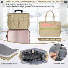 Teacher Tote Bag 15.6 Inch Laptop Bag For Women Work Bag Laptop Tote Nurse Bag Professional Computer Messenger Bag With Insulated Pocket, Laptop Briefcase For Office, College, Nursing - Màu Khaki - Xem 2