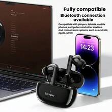 Lenovo سماعة بلوتوث TA210 من التيتانيوم مزودة بشريحة تقليل الضوضاء التكيفية وتقنية توصيل الهواء شبه داخل الأذن وتقنية Dolby Atmos وتصميم خفيف الوزن للغاية في أذن واحدة ومقاومة للعرق وإمكانية الاتصال السريع من خلال نافذة منبثقة - الأسود - مشاهدة 6