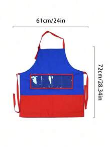 hoojojo 1 Peça Avental Criativo, Azul, Amarelo, Tamanho, Avental com Bolso, Avental de Drama, Livro de Imagens de Histórias, Adereços de Narração de Histórias, Adereços de Jogos Interativos, Família, Sala de Aula, Festa, Materiais Didáticos, Volta às Aulas