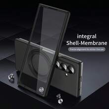 Hadaasi 1 pieza Funda con soporte magnético multicolor con película de vidrio templado integrada, soporte giratorio de anillo de 360°, compatible con carga inalámbrica magnética Magsafe, hebilla de anillo de dedo invisible, tacto de piel mate cómodo, adecuado para Samsung Galaxy Z Fold 8 Ultra/Z Fold 8/Z Fold 7/Z Fold 6/Z Fold6 Slim/W25/Z Fold 5/Z Fold 4/Z Fold 3 - Multicolor - Ver 6