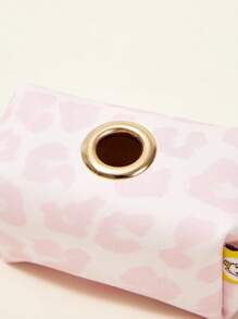 PETSIN 1 Stück PU-Material Hundetüten-Halter ohne Leine oder Tüten, Leoparden-Muster, für Hunde & Katzen für den Outdoor-Gebrauch