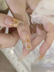 4片/套 全息美甲箔片闪粉，4种颜色，3D闪粉铝箔，金银色美甲闪粉，美甲产品，镜面闪粉，亚克力美甲设计闪粉（4盒）