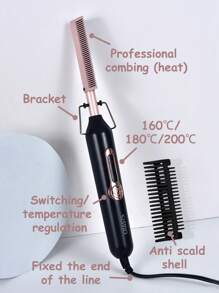 CRASTS CRASTS Electric Hair Straightener Brush, Copper Ionic Hair Comb, Dry & Wet Use, Household Hair Styling Tool