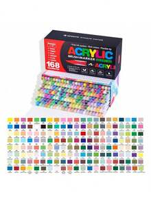 GuangNa 12/24/36/120/168/240/288 Color 1 Set Of Direct Liquid Soft Acrylic Marker Pens, Soft Head Large Capacity Students Use Art Painting Coloring Book Fill Pen Diy Graffiti Hand-Painted White Black Gold Silver Color Marker Paper-Opaque Stackable Marker Brush 12 Colors /24 Colors /36 Colors,Secret Coloring Special Pen, Suitable For Writing And Drawing On Any Surface - Multicolor - View 22