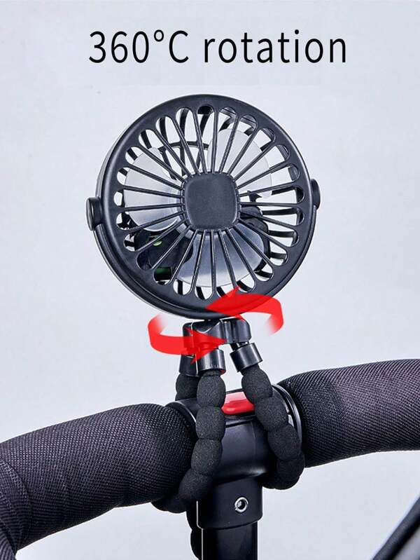 1pc Stroller Fan Clip On For Baby Flexible Tripod Rechargeable Battery Small Personal Fan Portable Fan For Travel Handheld Car Bed,500mAh