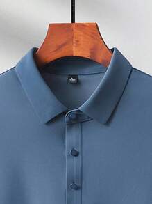 Boyfriend Style Men's 1pc Solid Color Ice Silk Sport Polo Shirt