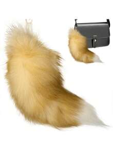 1 件钥匙扣尾巴链钥匙扣钥匙扣礼物可爱仿真狐尾钥匙扣吊坠钥匙扣包包饰品钥匙扣感恩节情人节节日礼物（颜色随机）冬季包包钥匙扣 - 彩色 - 查看 3