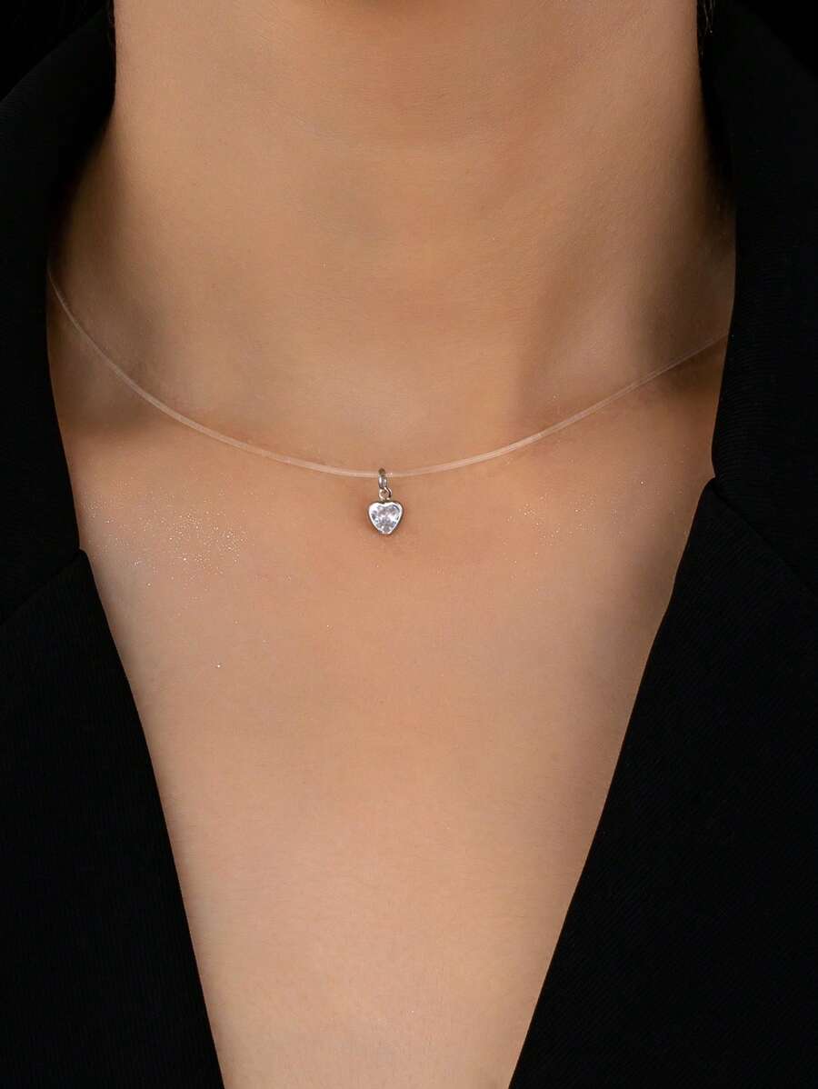 Round Cubic Zirconia Pendant Necklace Jewelry Gifts